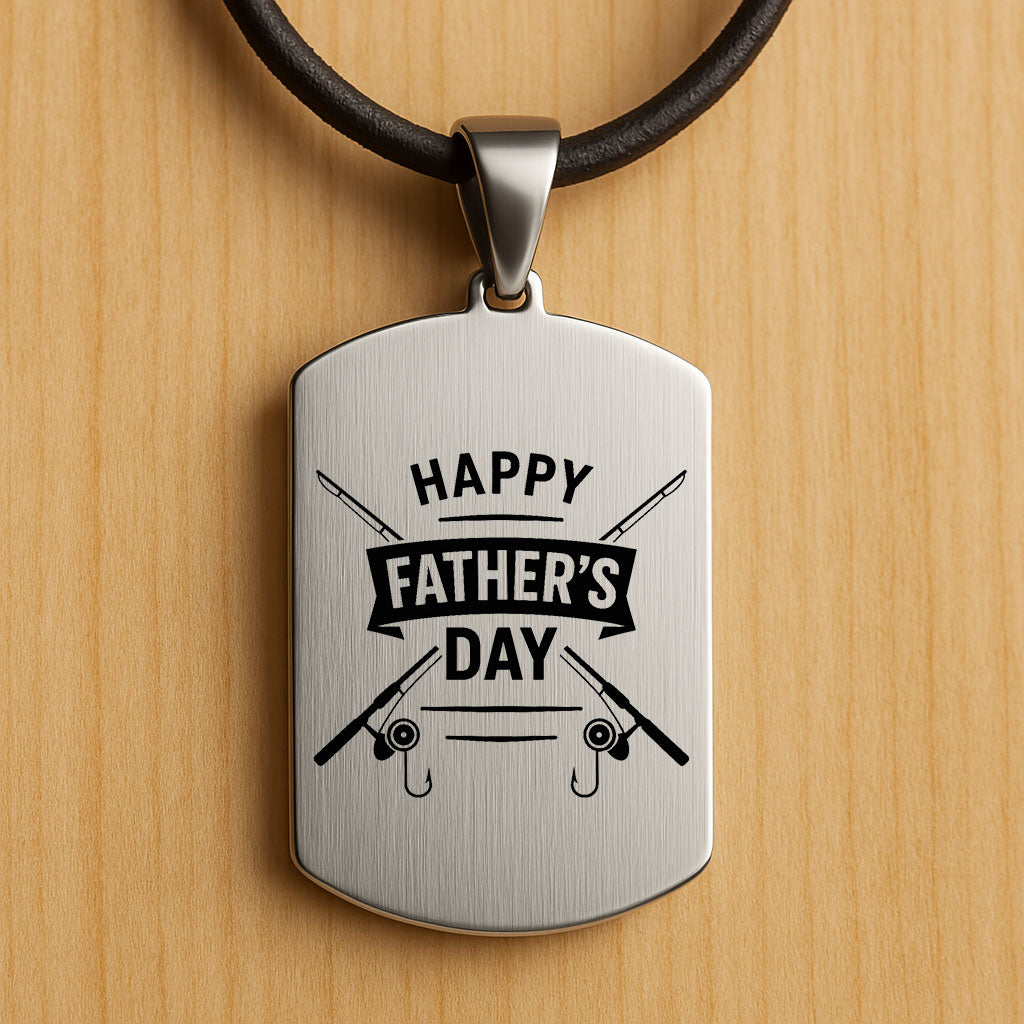 Father’s Day Dog Tag Necklace – Custom Engraved Pendant for Dad