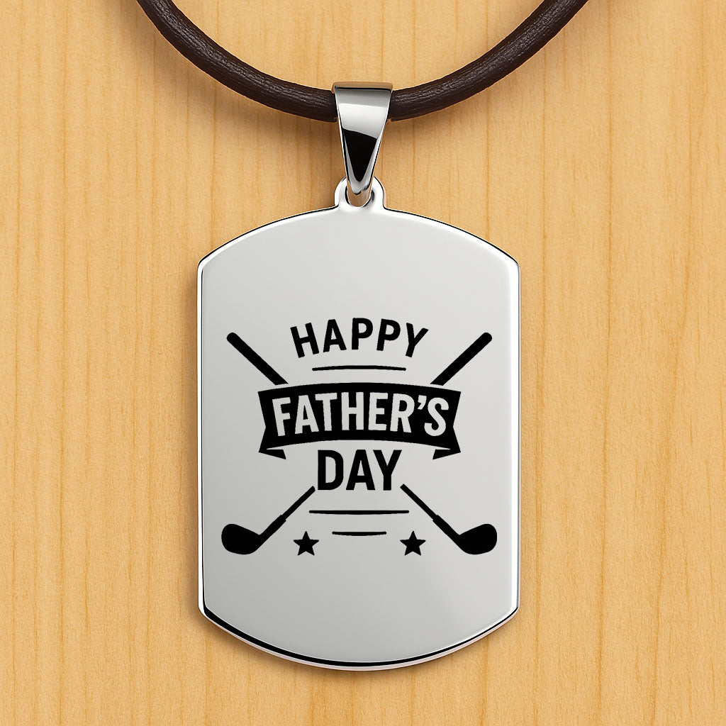 Father’s Day Dog Tag Necklace – Custom Engraved Pendant for Dad