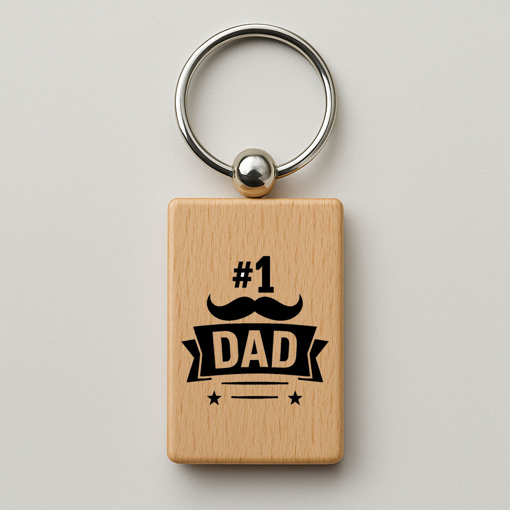 Handmade Wooden Father's Day Keyring – Multiple Designs